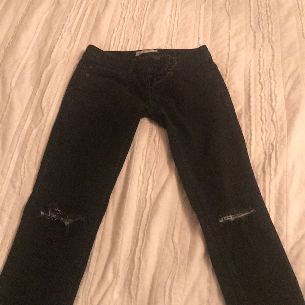 Free People size 24 black ripped jeans